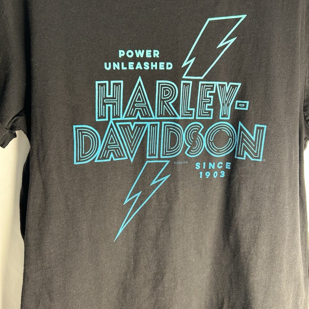 Harley Davidson Women L Shirt Top Unleash The Power Motorcycle USA Ohio - Picture 5 of 6